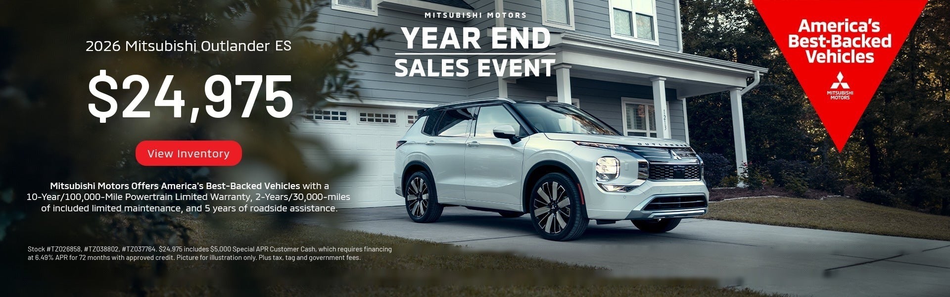 2026 Mitsubishi Outlander ES $24,975